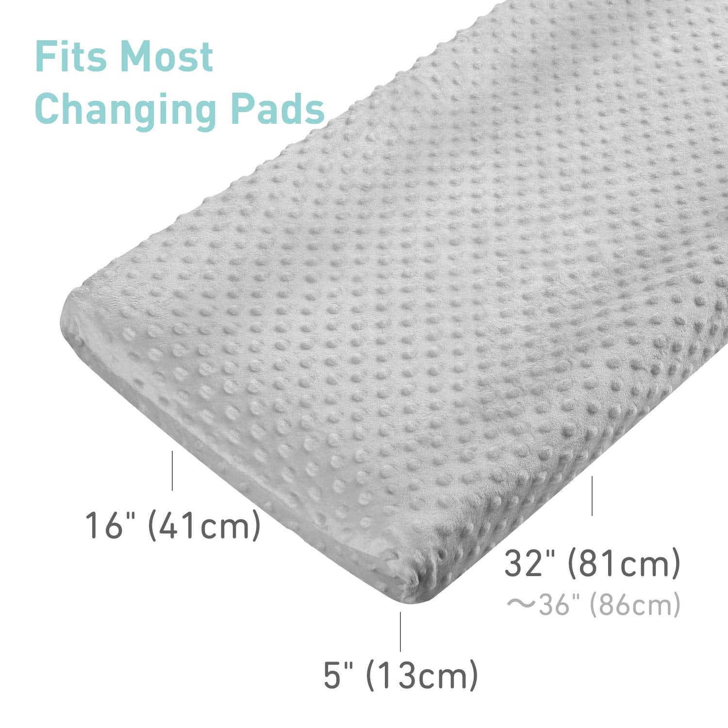 Babebay Changing Pad Covers for Baby Girls - Light Grey & Pink