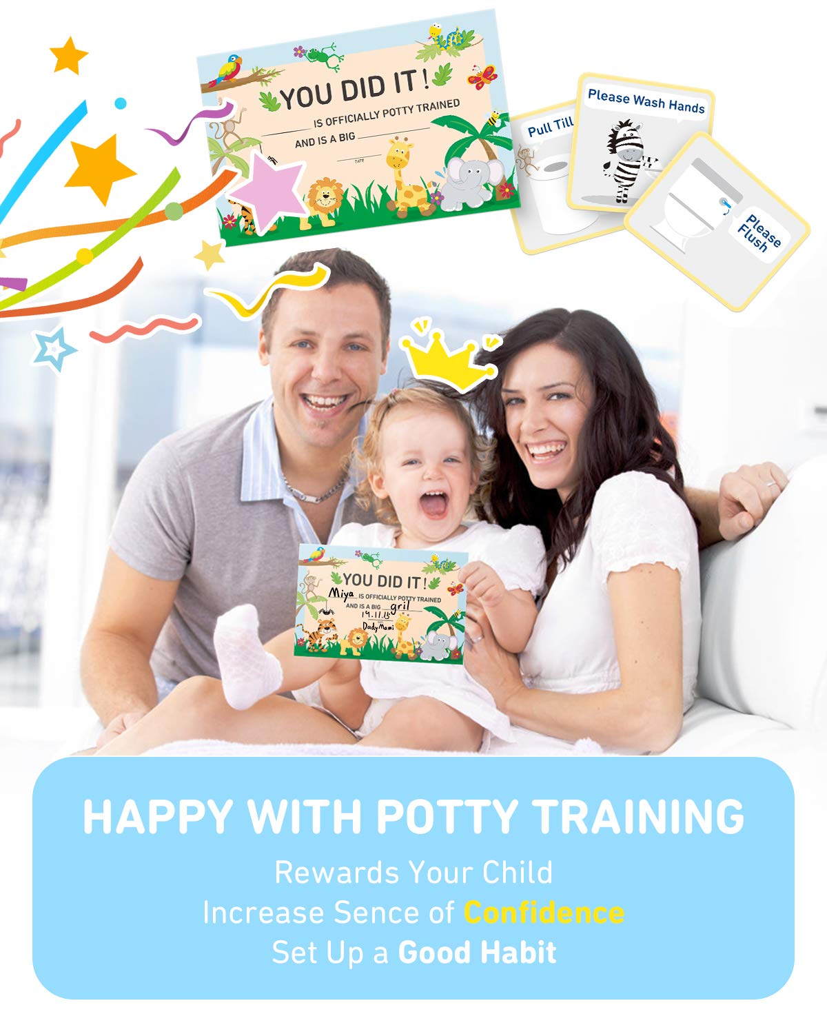 Babebay Potty Training Chart for Toddlers - Fun Animal Design