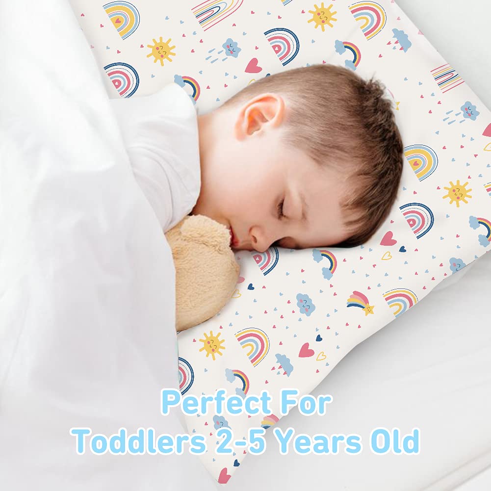 Babebay Toddler Pillow with Pillowcase 2pack- Sunshine Rainbow